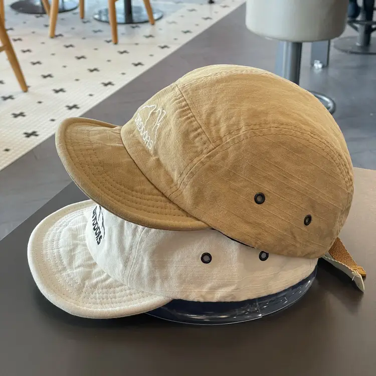 Women's Blue Cotton Baseball Cap with "OUTDOORS" Logo — feature 8