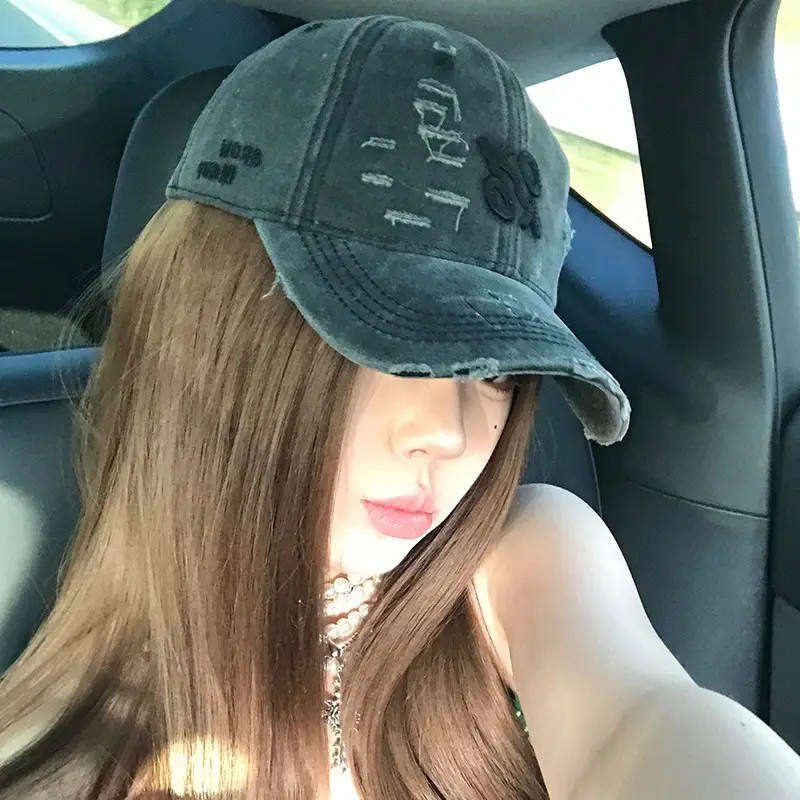 Women Washed Ripped Baseball Cap New Style - Image 6