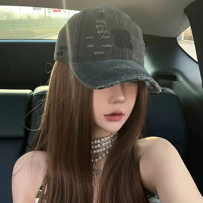 Women Washed Ripped Baseball Cap New Style - Image 9