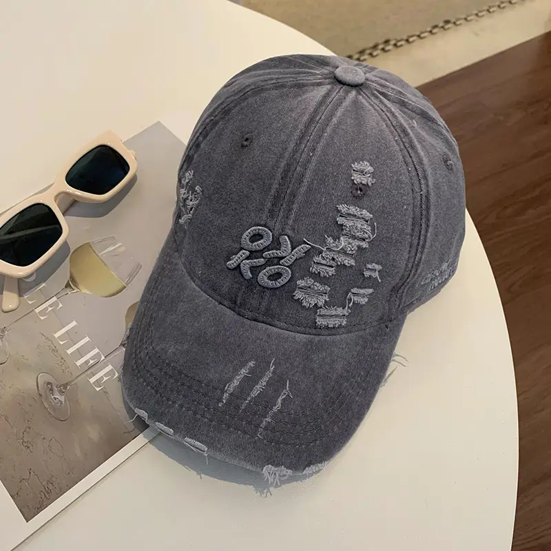 Women Washed Ripped Baseball Cap New Style - Image 2