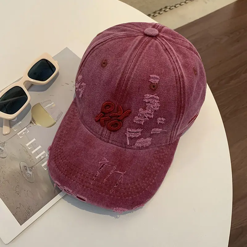 Women Washed Ripped Baseball Cap New Style - Image 3