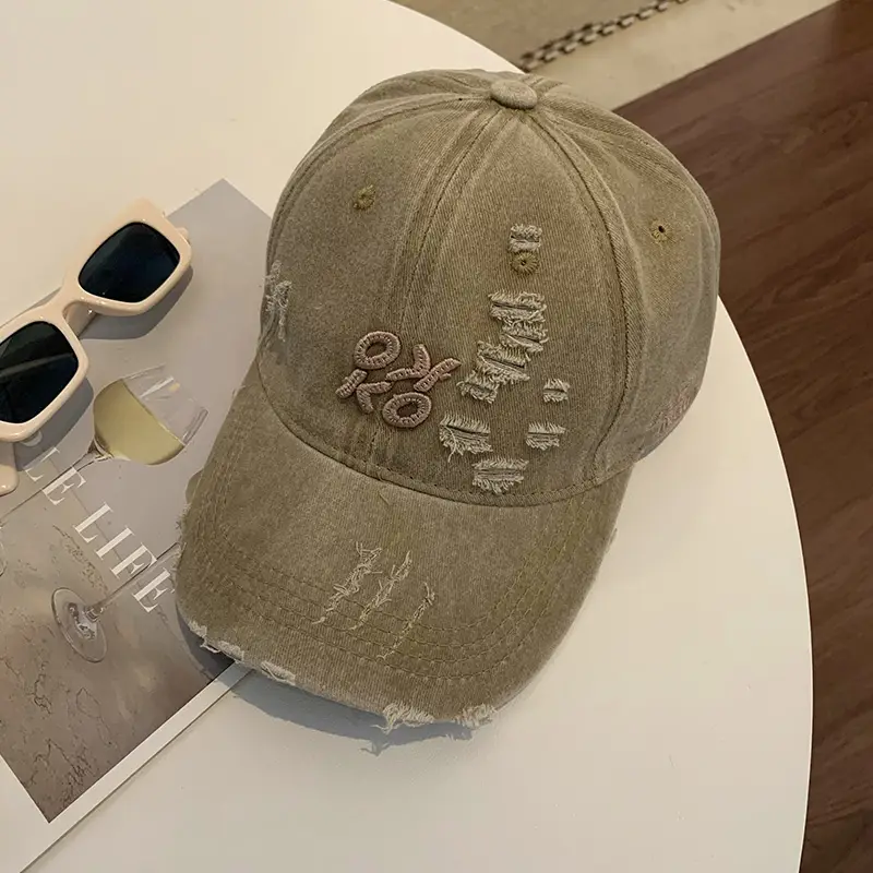 Women Washed Ripped Baseball Cap New Style - Image 4