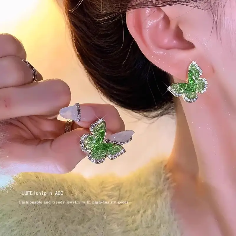 Green Gardenia Flower Earrings for Women 2025 Summer - Image 5