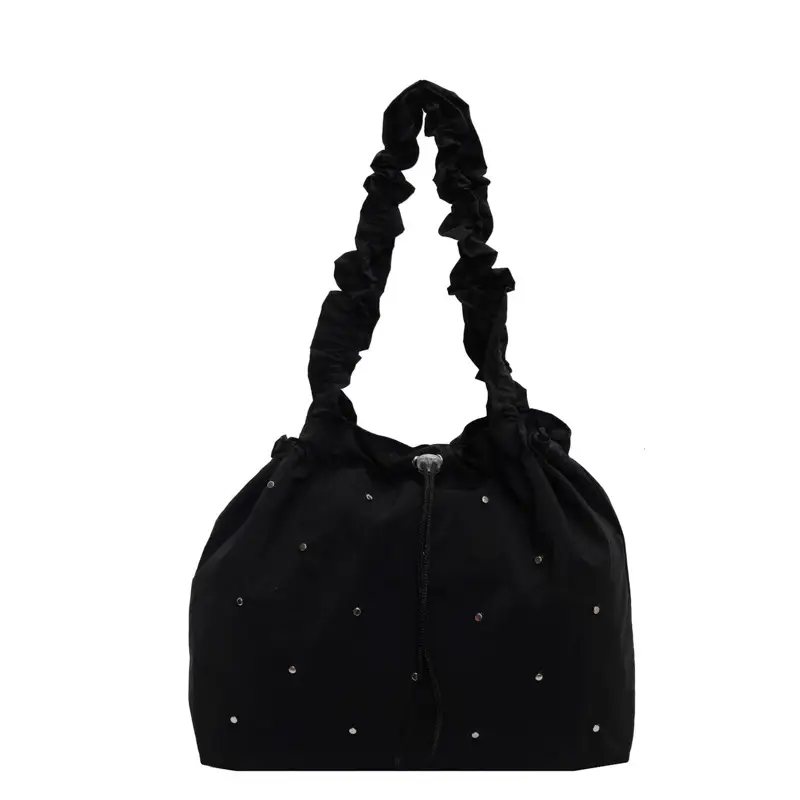 Women's Korean Style Rivet Shoulder Bag Cream