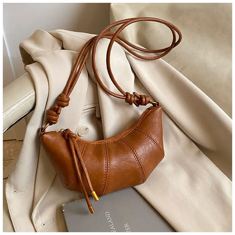 Women's Brown Leather Crossbody Bag with Chain Strap — feature 25