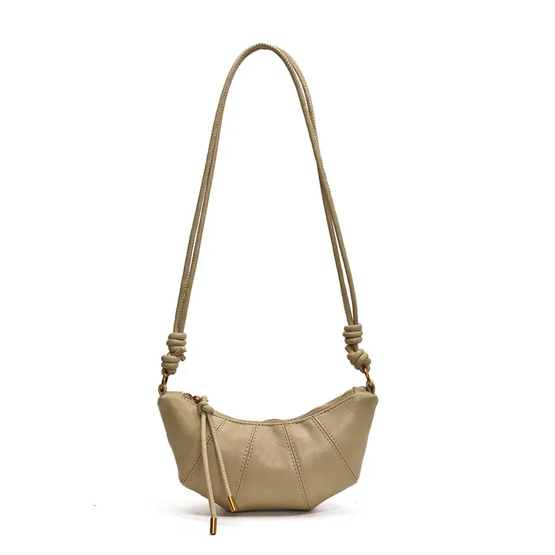 Women's Brown Leather Crossbody Bag with Chain Strap - Image 3