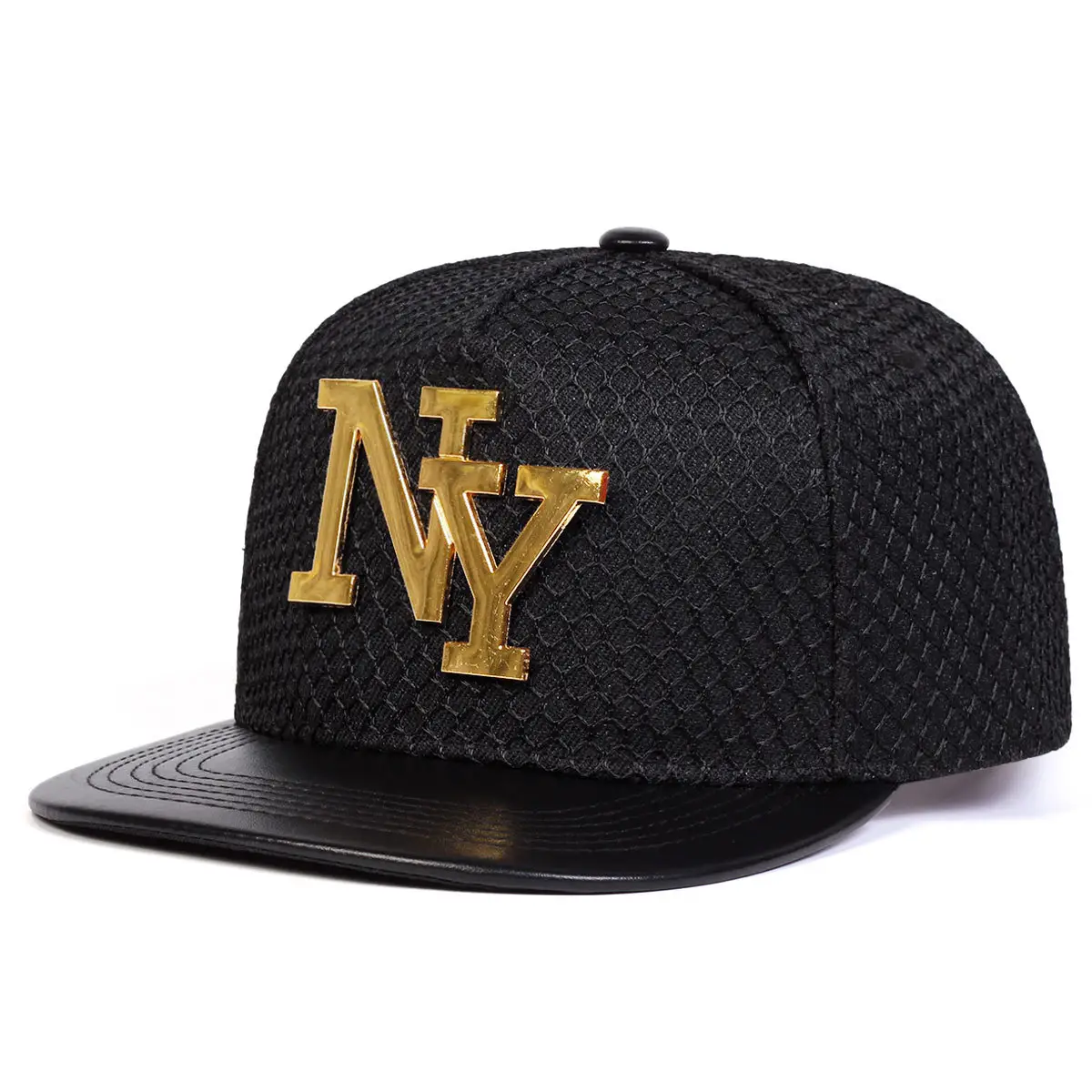 NYC Metal Letter Cap Blue Flat Bristle Men - Image 7