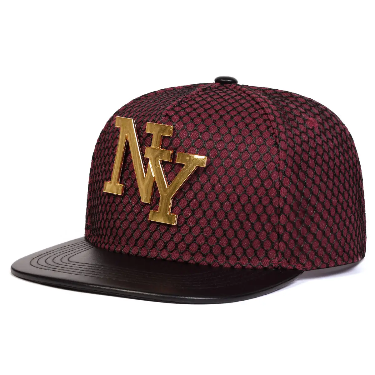 NYC Metal Letter Cap Blue Flat Bristle Men - Image 4