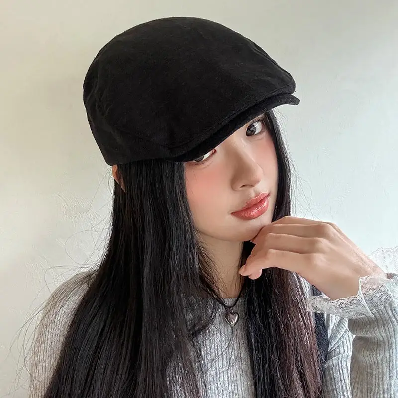 Japanese Linen Beret Cap for Men Women 4S Brown - Image 6