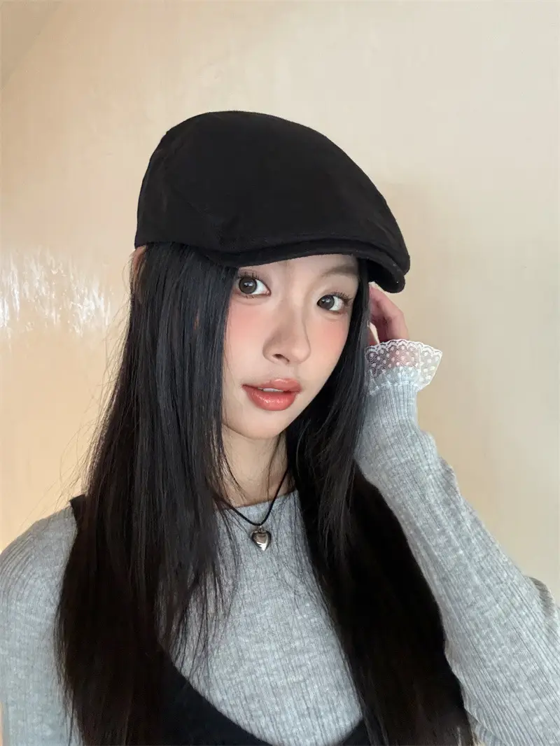 Japanese Linen Beret Cap for Men Women 4S Brown — feature 10