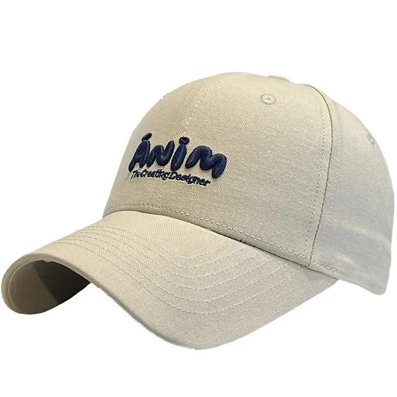 Women's K-Style Beige Baseball Cap with Embroidered Logo - Image 12