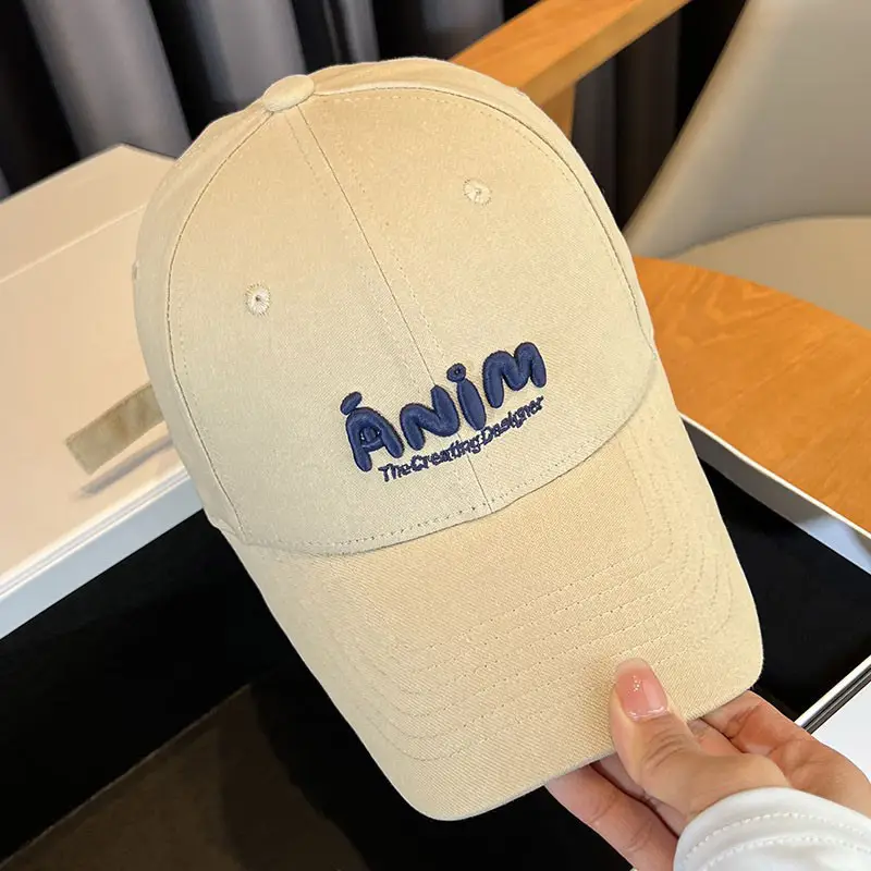 Women's K-Style Beige Baseball Cap with Embroidered Logo — feature 9