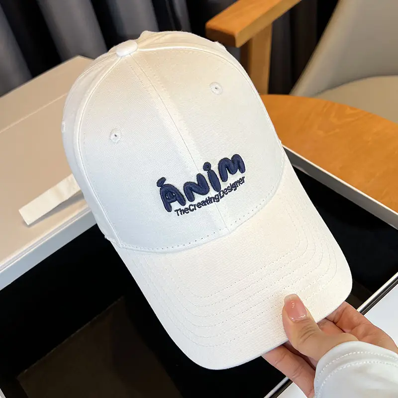 Women's K-Style Beige Baseball Cap with Embroidered Logo - Image 2
