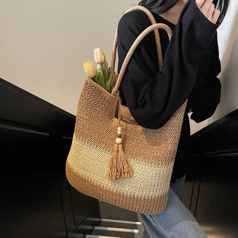 Nobari Jacquard Shoulder Bag 2025 Spring Large Capacity - Image 4