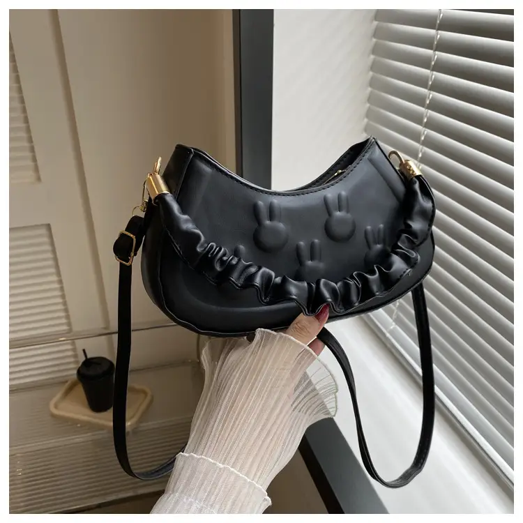 Green Bunny Embroidered Shoulder Bag for Women - Image 2