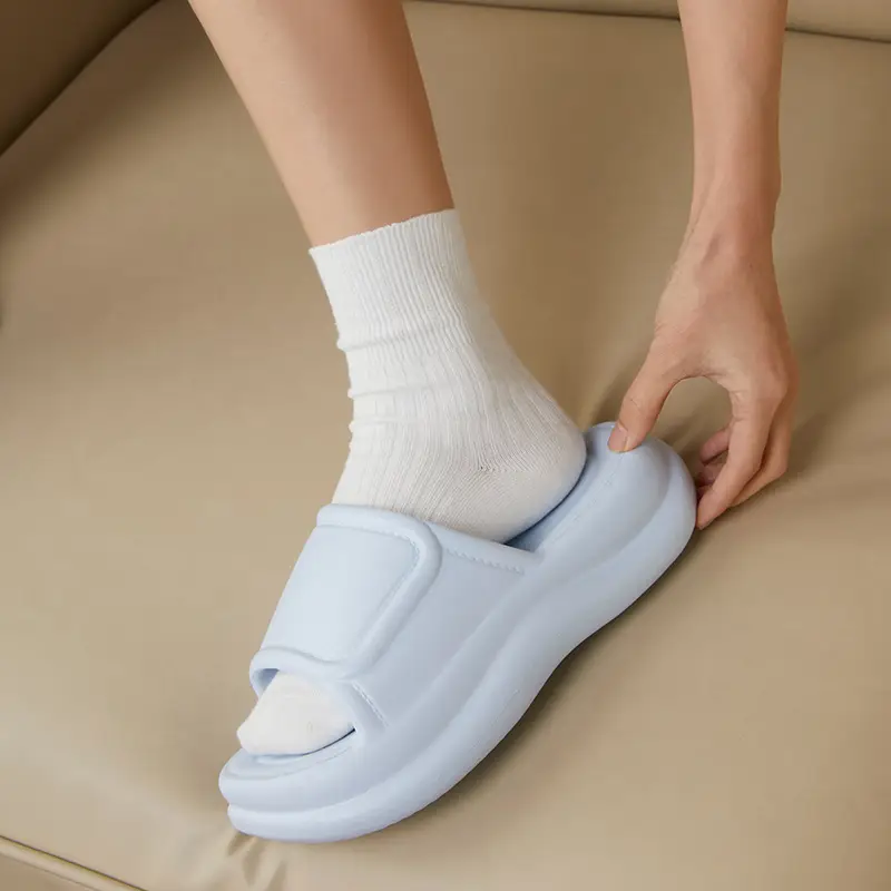 Thick Bottom Slip-on Slippers for Women's Summer Student Dormitory Fashionable Outer Wear Non-slip Simple Solid Color Seaside Beach Sandals - Image 6