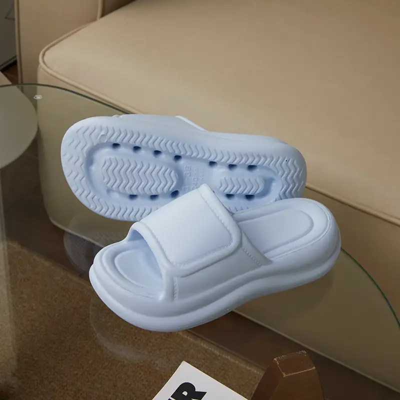 Thick Bottom Slip-on Slippers for Women's Summer Student Dormitory Fashionable Outer Wear Non-slip Simple Solid Color Seaside Beach Sandals - Image 7