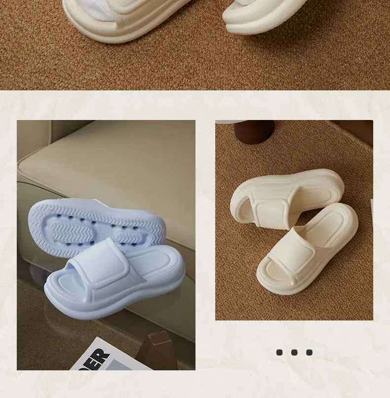 Thick Bottom Slip-on Slippers for Women's Summer Student Dormitory Fashionable Outer Wear Non-slip Simple Solid Color Seaside Beach Sandals — feature 10