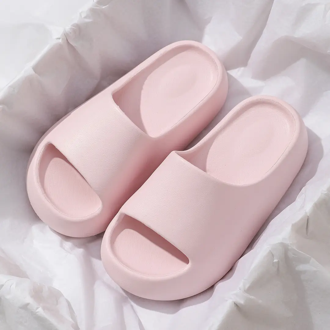 Thick Bottom Slip-on Slippers for Women's Summer Student Dormitory Fashionable Outer Wear Non-slip Simple Solid Color Seaside Beach Sandals - Image 3