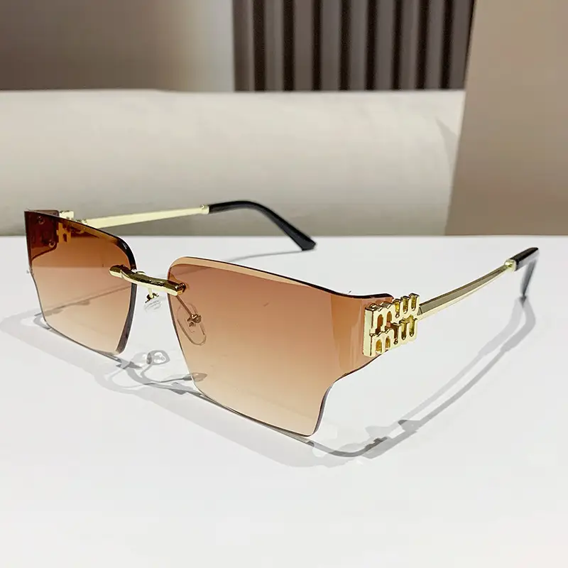 Men Curved Decorative Sunglasses with Metal Frame - Image 11