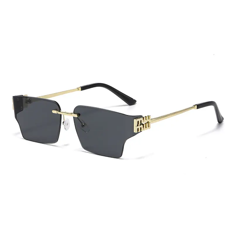 Men Curved Decorative Sunglasses with Metal Frame - Image 13