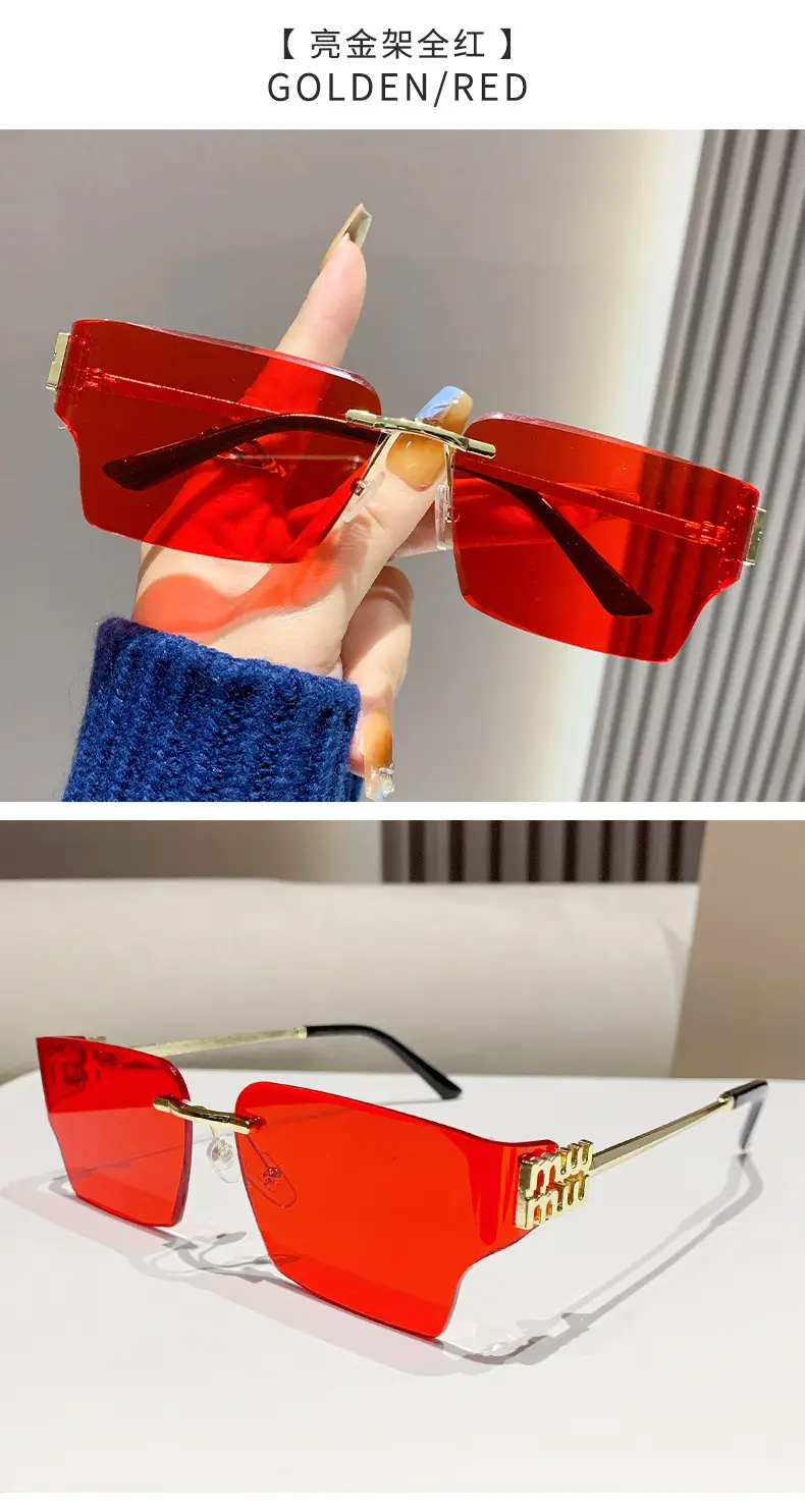 Men Curved Decorative Sunglasses with Metal Frame β feature 12