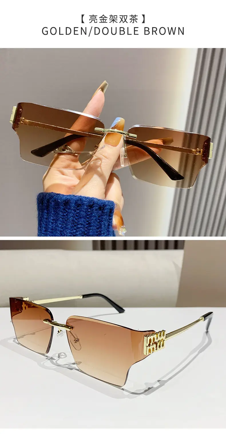Men Curved Decorative Sunglasses with Metal Frame β feature 16
