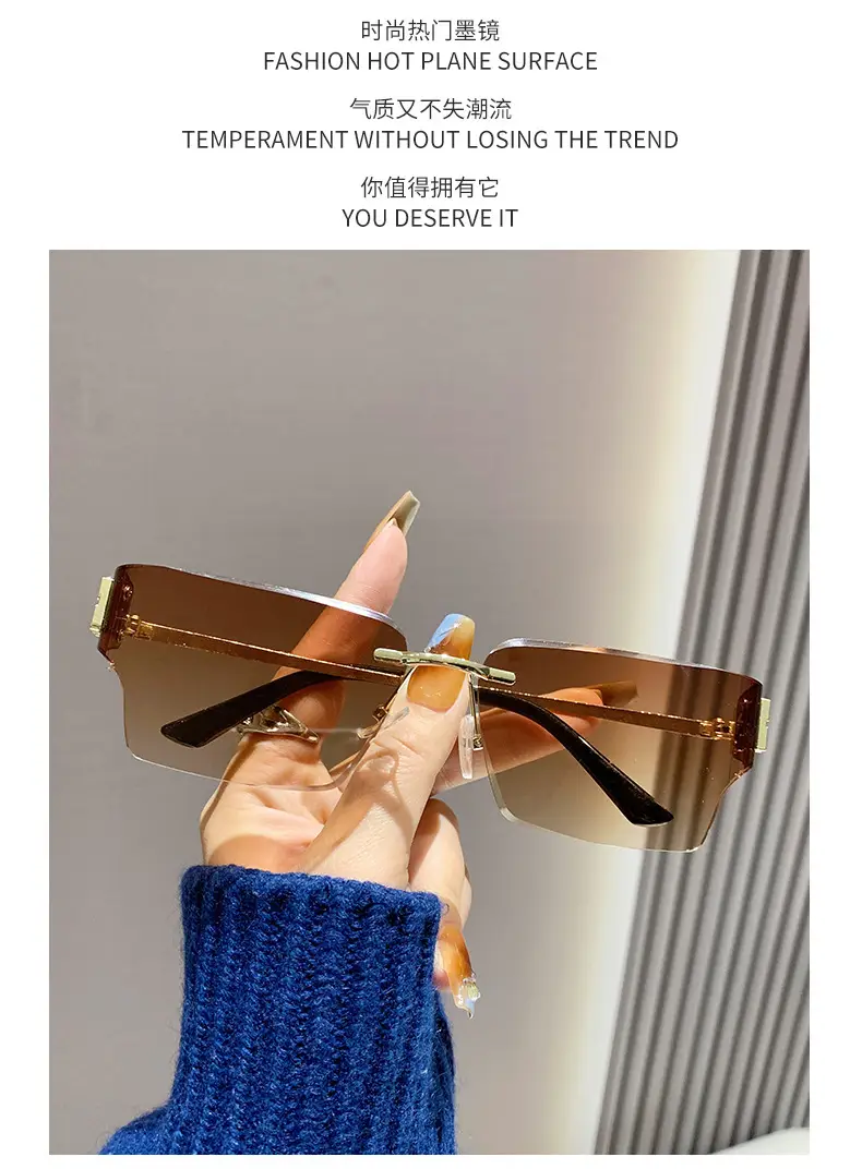 Men Curved Decorative Sunglasses with Metal Frame β feature 2