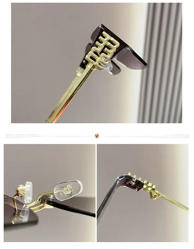 Men Curved Decorative Sunglasses with Metal Frame β feature 4
