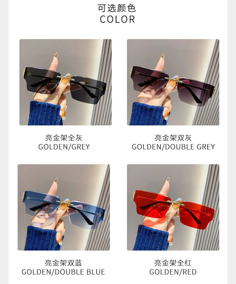 Men Curved Decorative Sunglasses with Metal Frame β feature 6