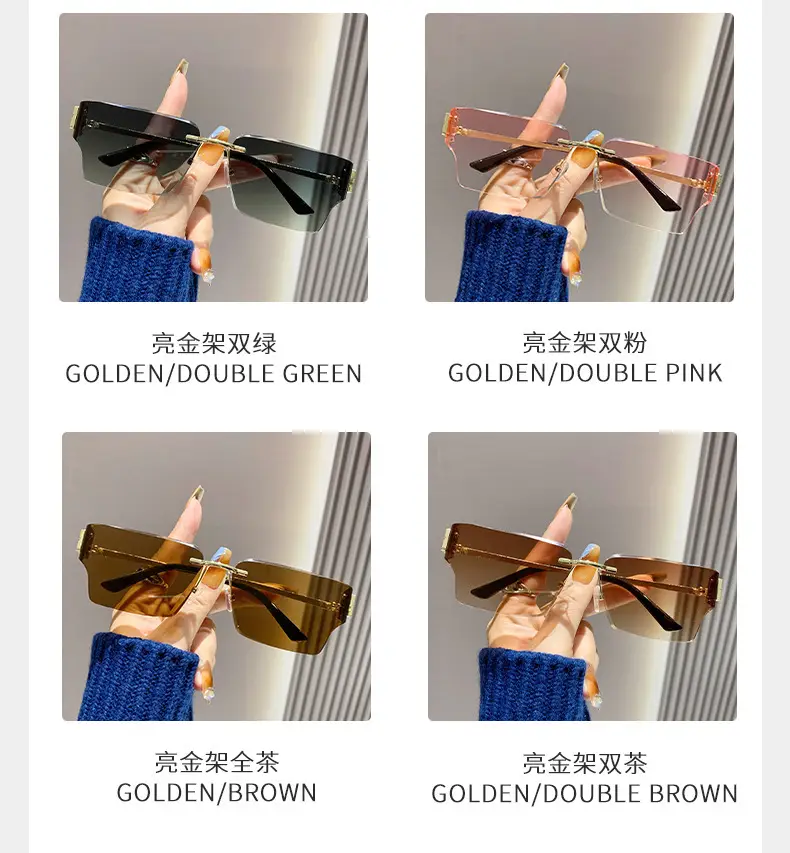 Men Curved Decorative Sunglasses with Metal Frame β feature 7