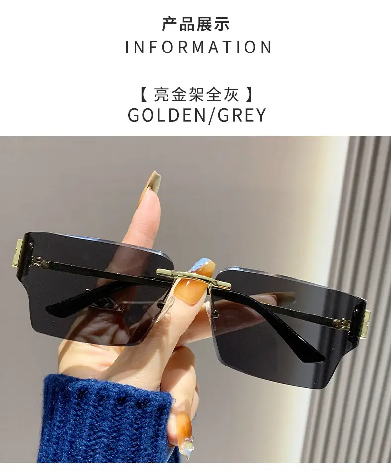 Men Curved Decorative Sunglasses with Metal Frame β feature 8