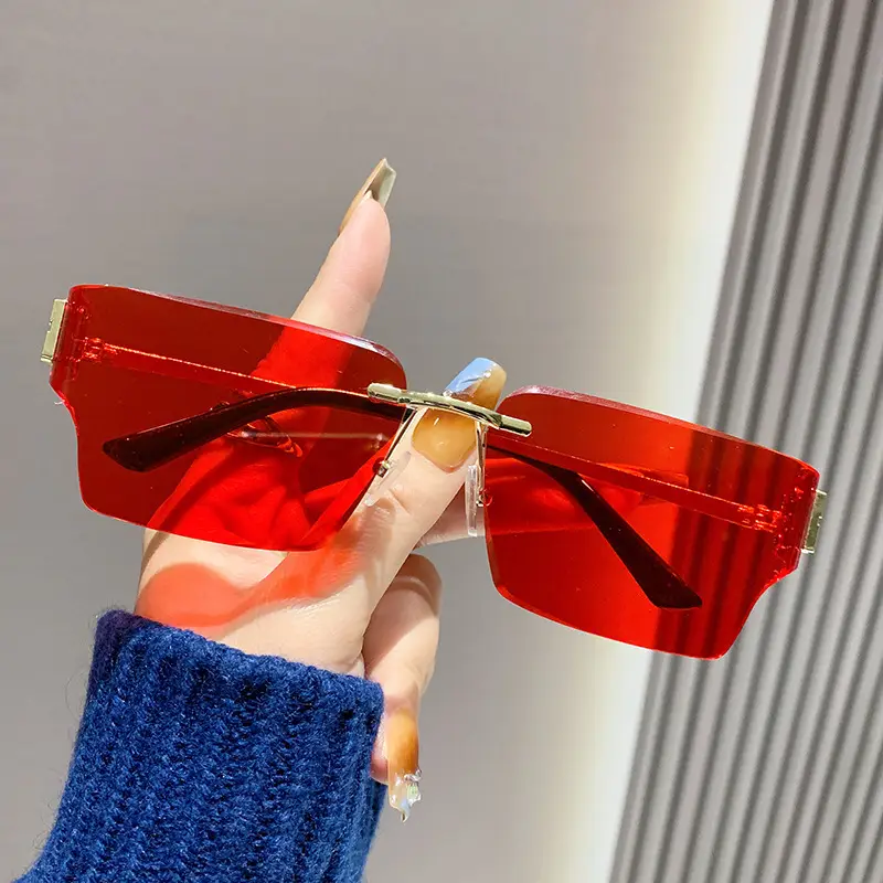 Men Curved Decorative Sunglasses with Metal Frame - Image 8