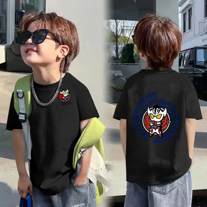 2025 Korean Style Boys T-Shirt White Blue Graphic - Image 10