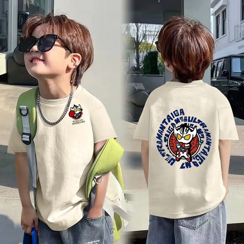 2025 Korean Style Boys T-Shirt White Blue Graphic - Image 11