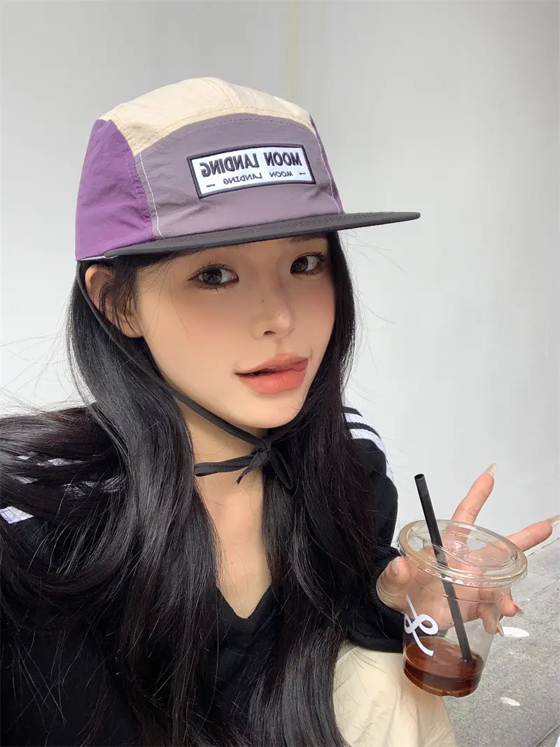 Women's American Color Matching Flat-Brim Sun Hats — feature 9