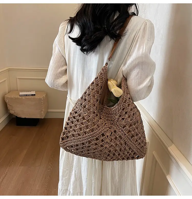 Women's Large Capacity Braided Leather Shoulder Bag — feature 13