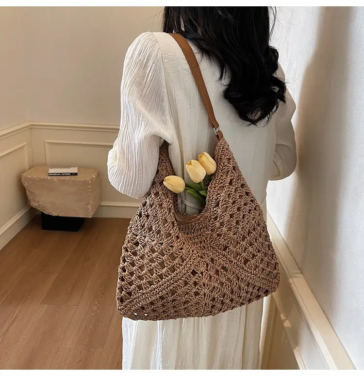 Women's Large Capacity Braided Leather Shoulder Bag — feature 15