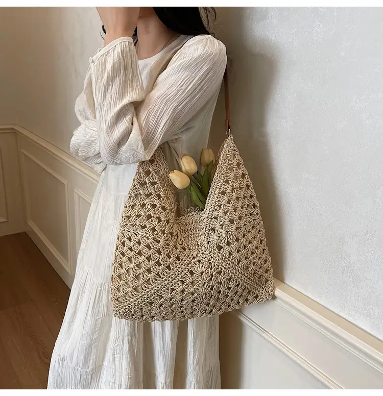 Women's Large Capacity Braided Leather Shoulder Bag — feature 18