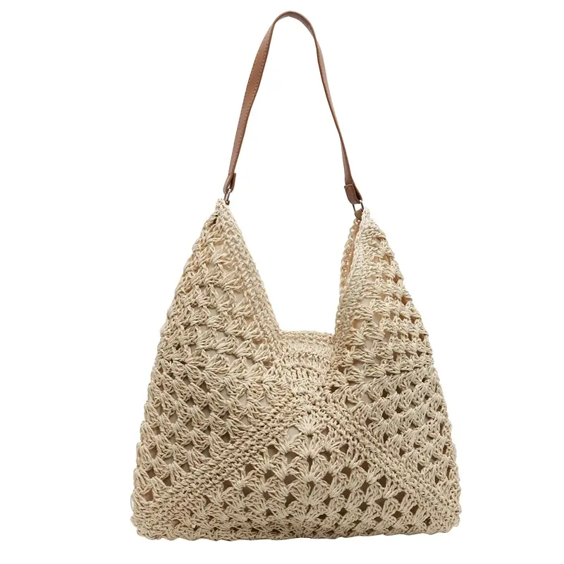 Women's Large Capacity Braided Leather Shoulder Bag - Image 3