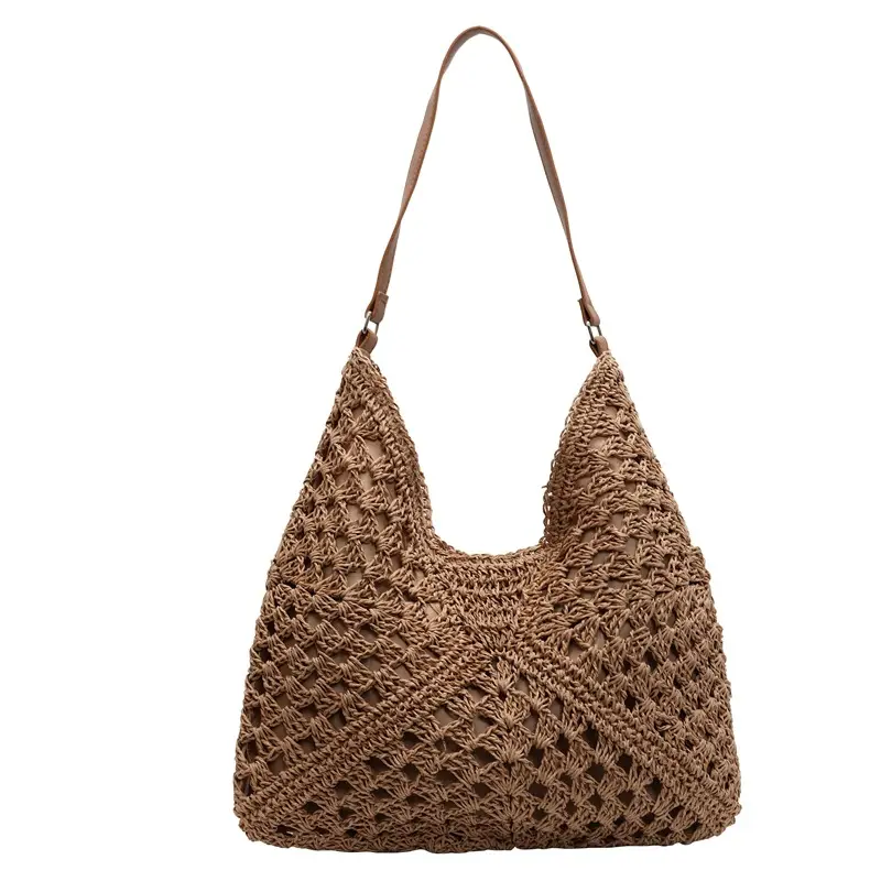 Women's Large Capacity Braided Leather Shoulder Bag - Image 5