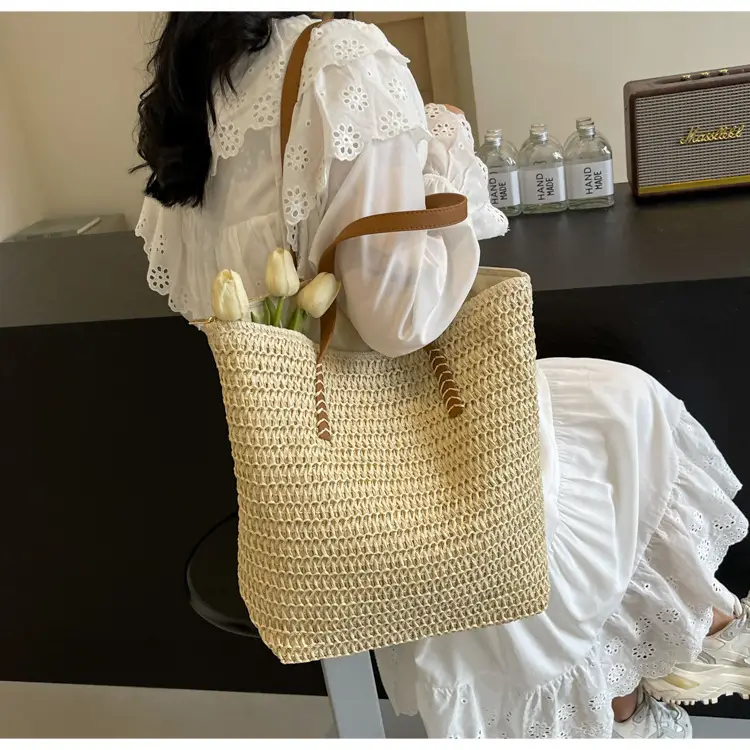 2025 Spring Straw Shoulder Bag Large Capacity Casual Fashion — feature 11