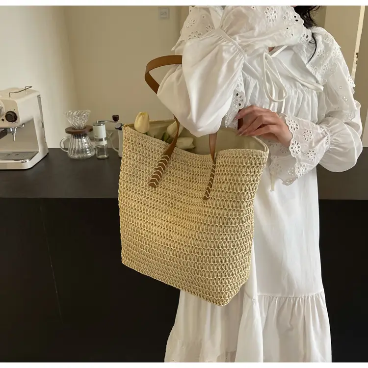 2025 Spring Straw Shoulder Bag Large Capacity Casual Fashion — feature 13