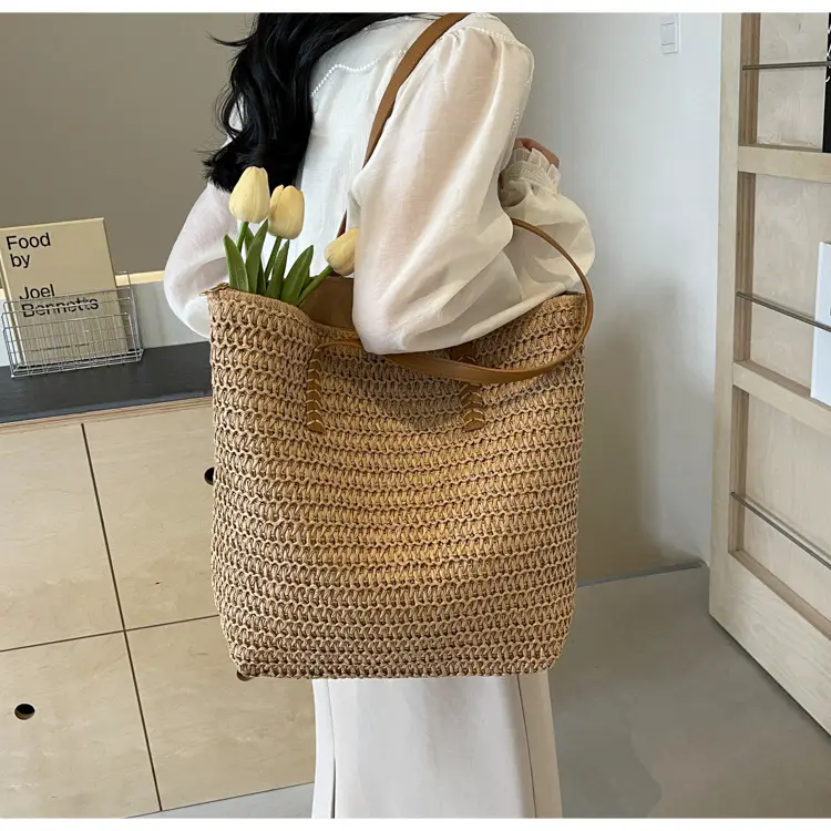 2025 Spring Straw Shoulder Bag Large Capacity Casual Fashion — feature 15
