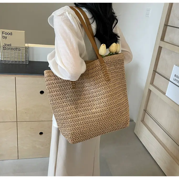 2025 Spring Straw Shoulder Bag Large Capacity Casual Fashion — feature 18