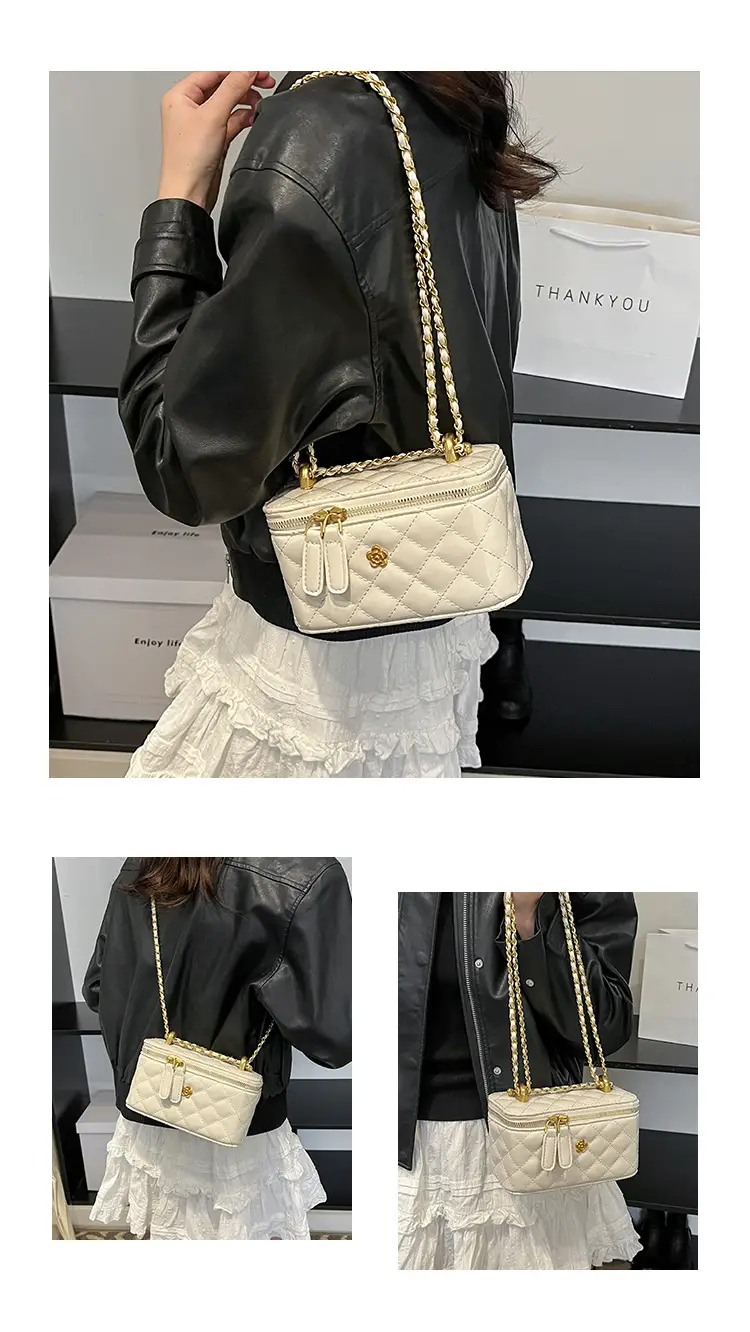 Women's Diamond Chain Shoulder Bag Maroon 2025 — feature 8