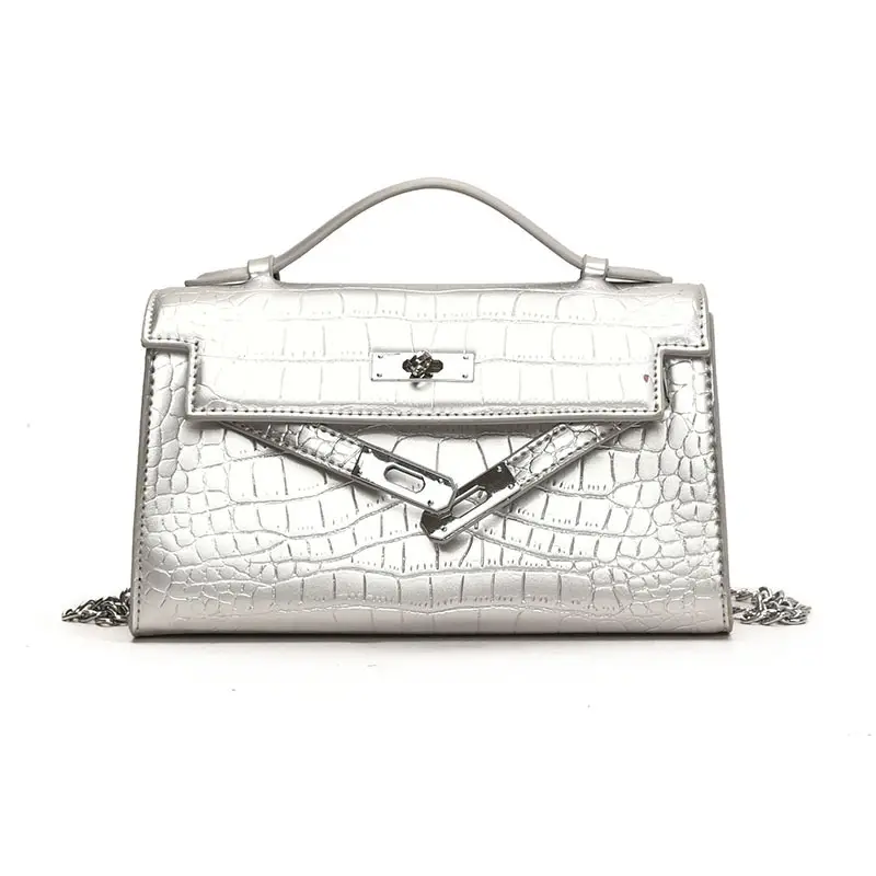 Red Croc Texture Shoulder Bag for Women 2025 - Image 2