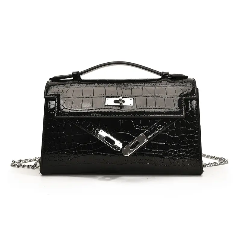 Red Croc Texture Shoulder Bag for Women 2025 - Image 3