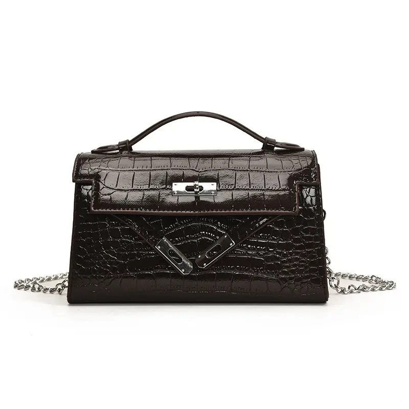 Red Croc Texture Shoulder Bag for Women 2025 - Image 6