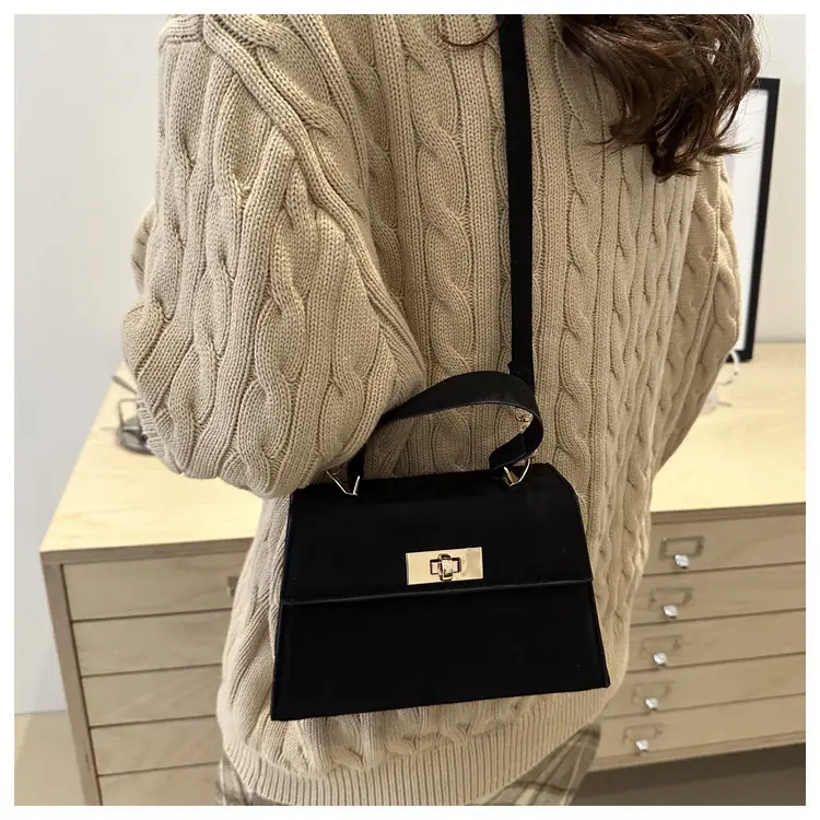 2025 Spring Brown Leather Shoulder Bag with Lock — feature 35